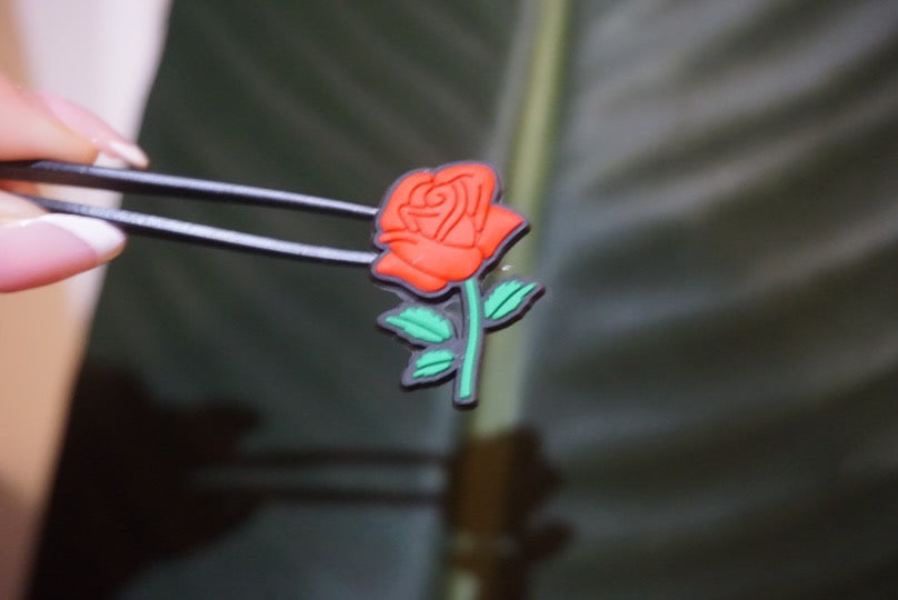 Rose croc charm